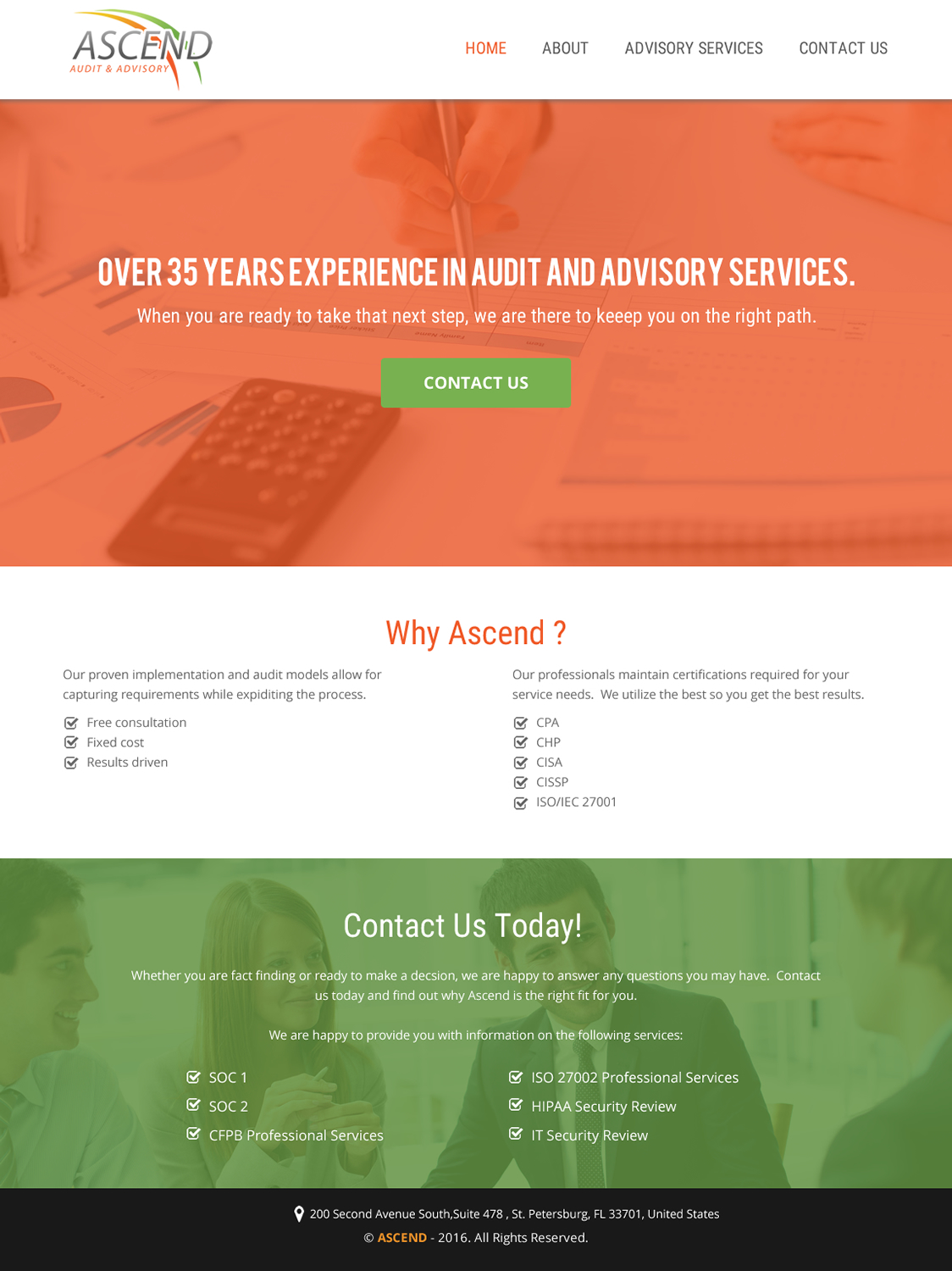 Web Design by rightway for Ascend Audit | Design #9678654