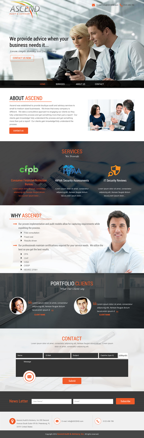 Web Design by rightway for Ascend Audit | Design #9678756