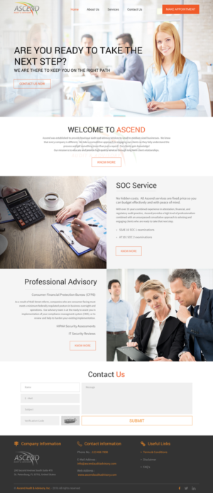 Web Design by rightway for Ascend Audit | Design: #9696070