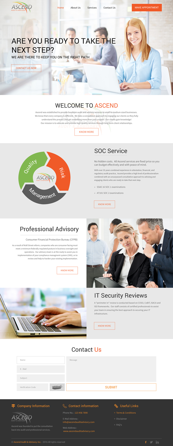 Diseño Web por rightway para Ascend Audit | Diseño #9715587