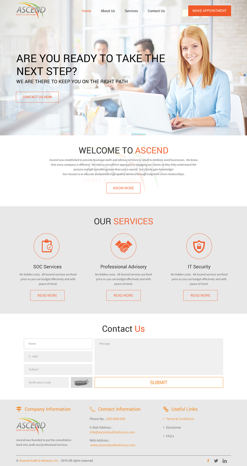 Web Design by rightway for Ascend Audit | Design: #9800277