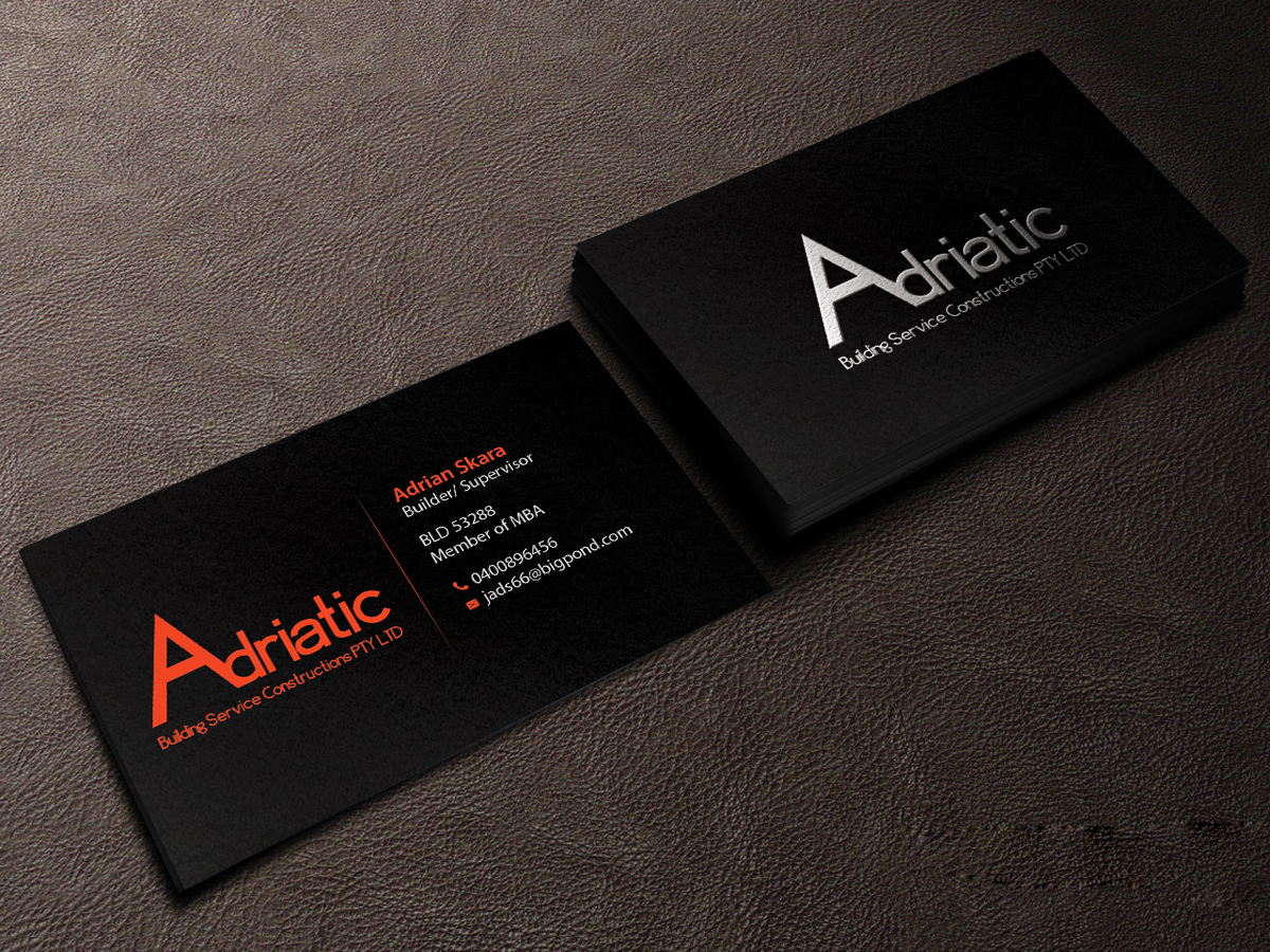 Diseño de Tarjeta de Presentación por Creations Box 2015 para Adriatic building services  | Diseño #9701877