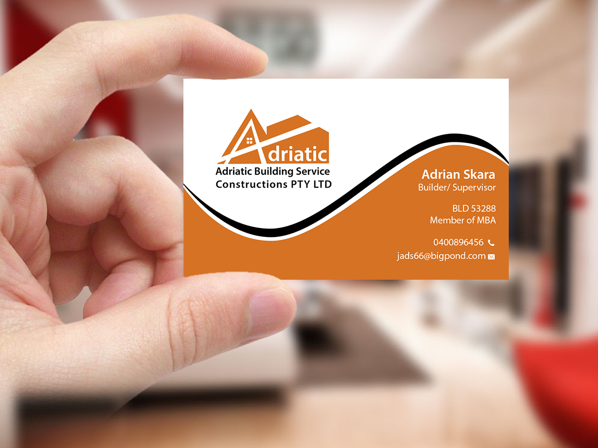 Diseño de Tarjeta de Presentación por Creations Box 2015 para Adriatic building services  | Diseño #9701894