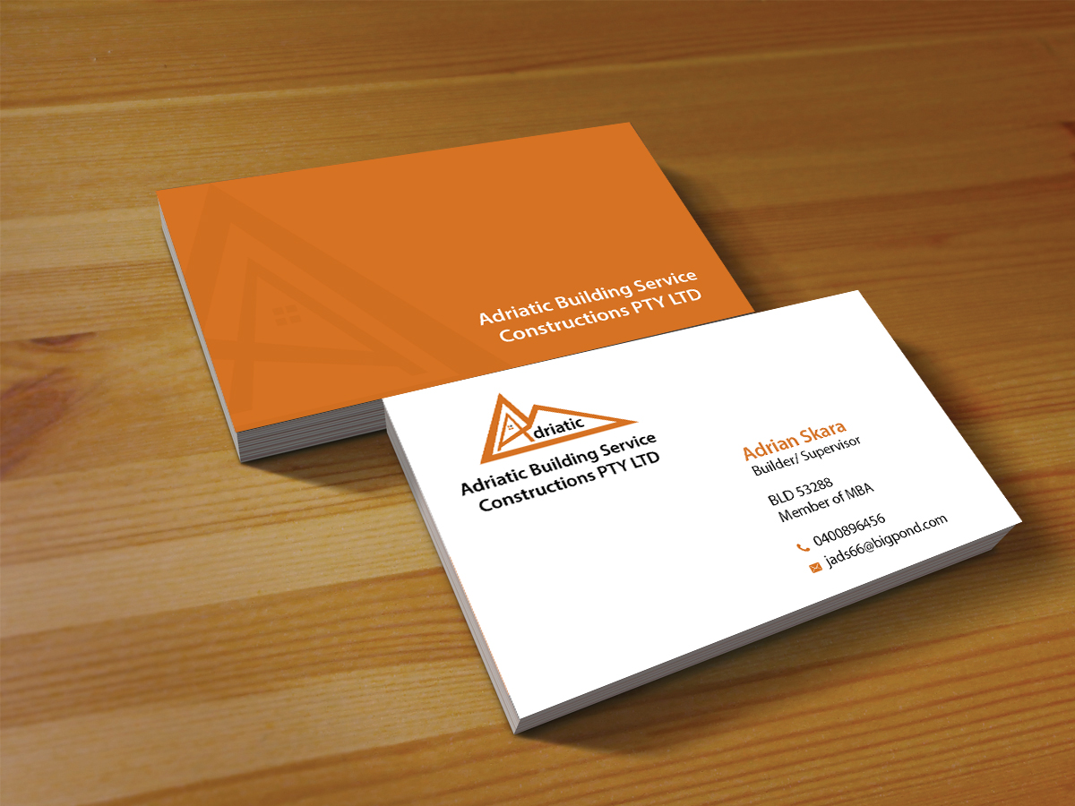 Diseño de Tarjeta de Presentación por Creations Box 2015 para Adriatic building services  | Diseño #9701897