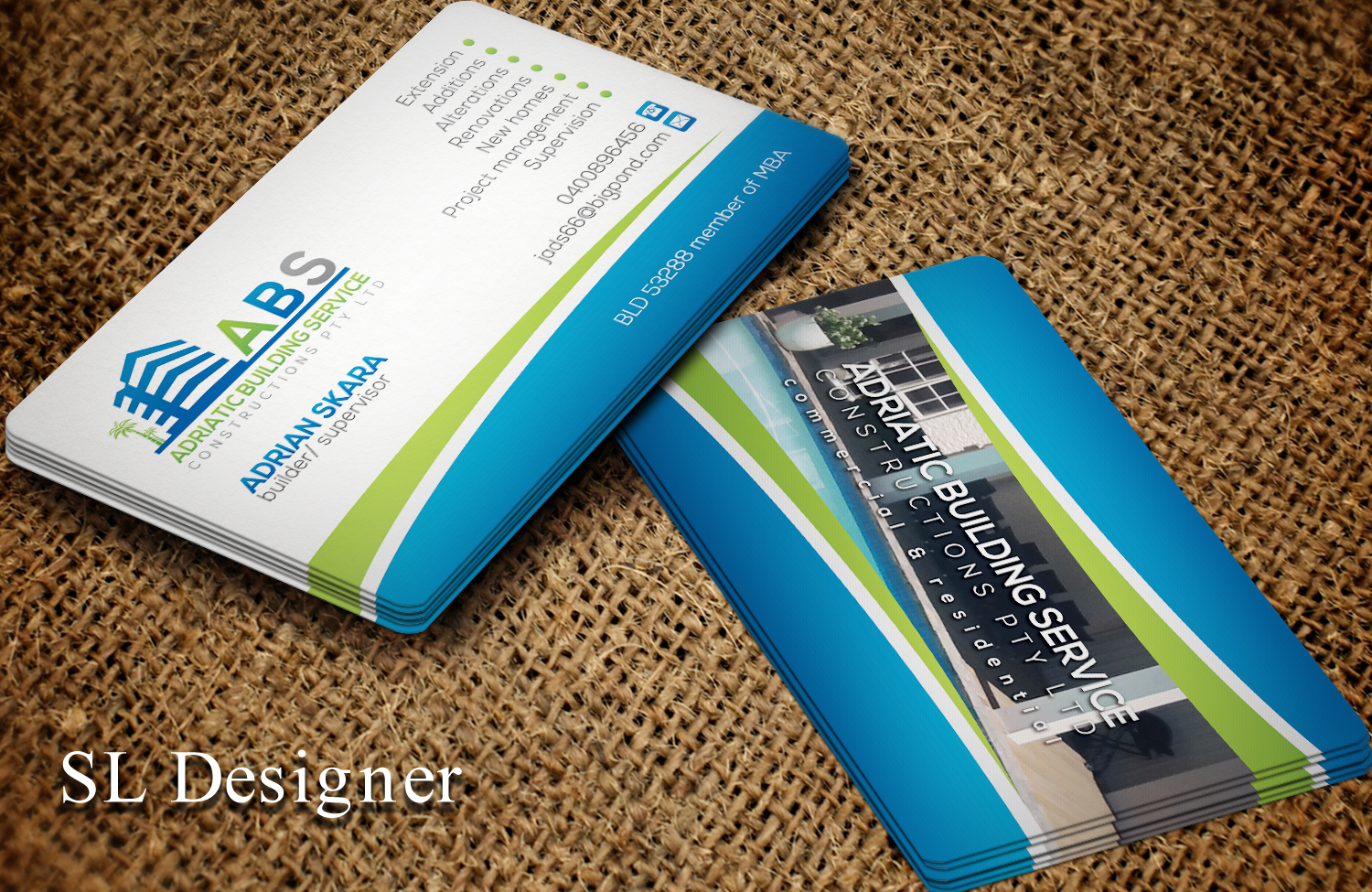 Diseño de Tarjeta de Presentación por SL Designer para Adriatic building services  | Diseño: #9740928