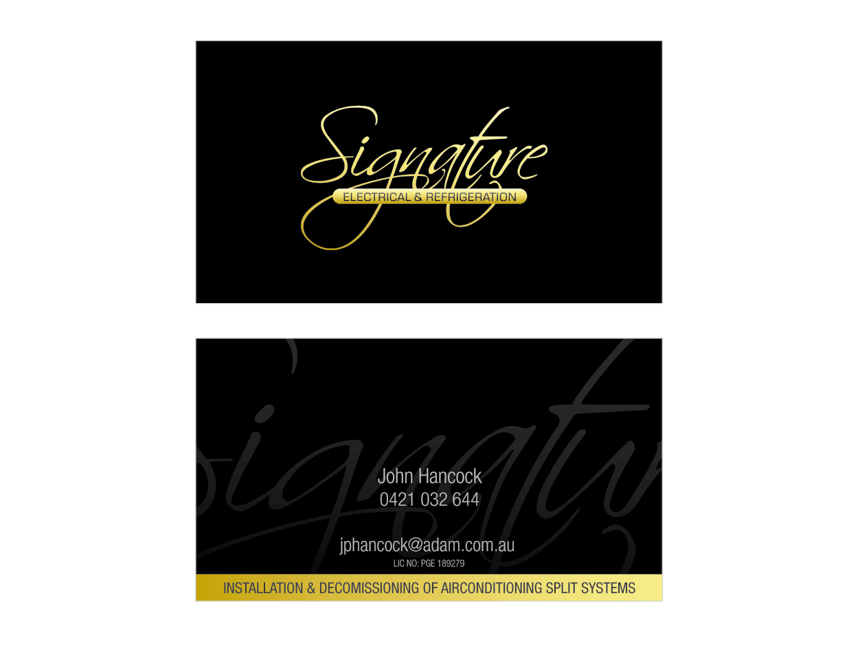 Business Card Design by bluejet for Signature Electrical | Design #442401