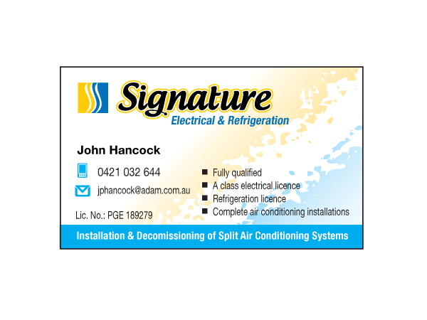 Business Card Design by Buck Tornado for Signature Electrical | Design #439663