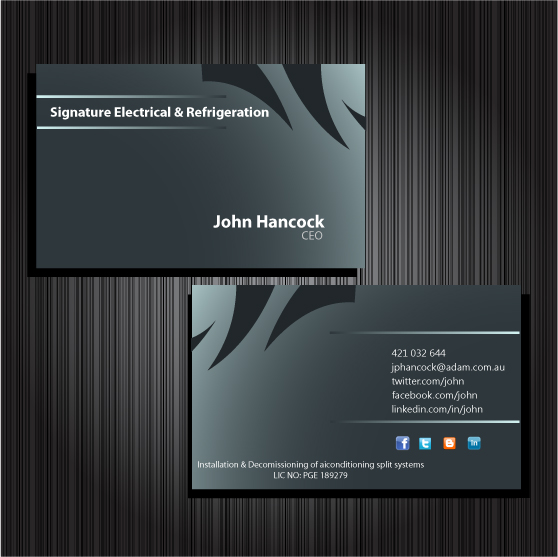 Business Card Design by susi007 for Signature Electrical | Design #437472