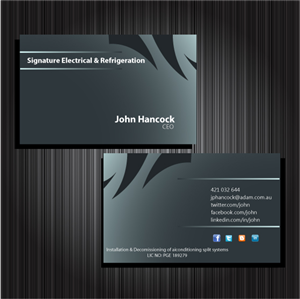 Business Card Design by susi007 for Signature Electrical | Design #437472