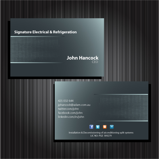 Business Card Design by susi007 for Signature Electrical | Design #443259
