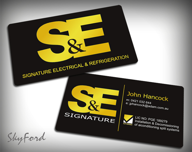 Business Card Design by SKYdesign for Signature Electrical | Design #441839