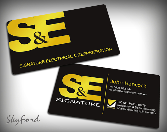 Business Card Design by SKYdesign for Signature Electrical | Design #441840
