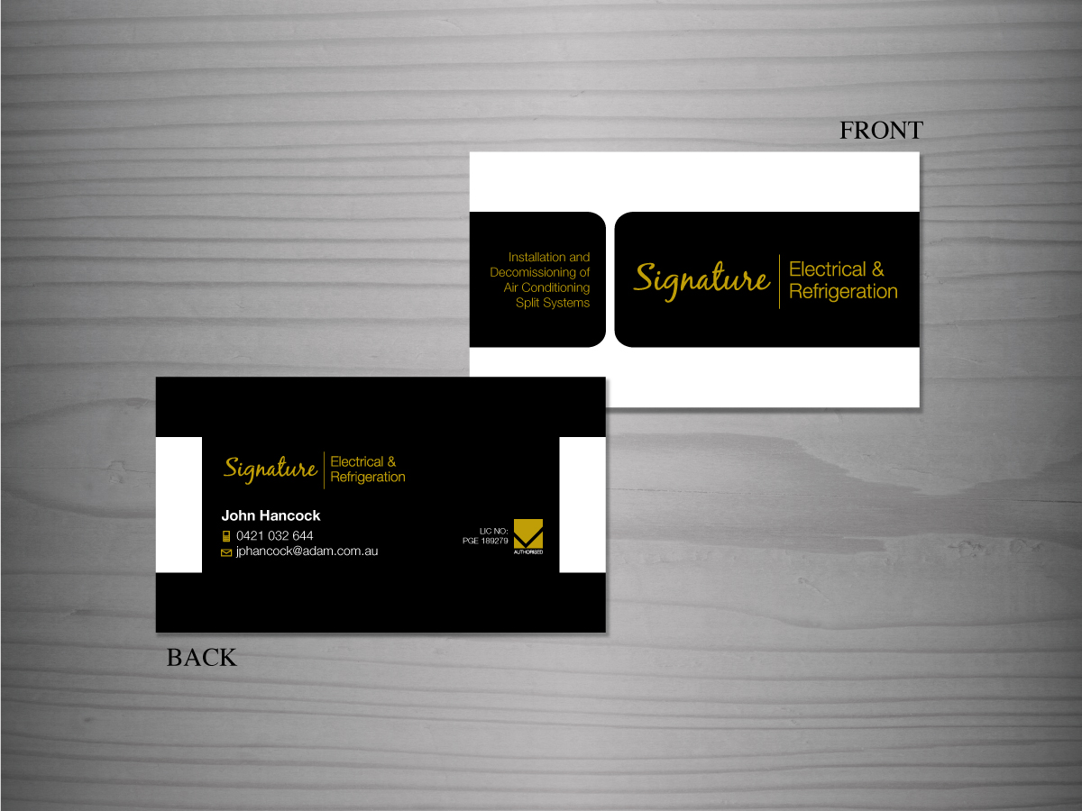 Business Card Design by Vonny Setiawan for Signature Electrical | Design #441670