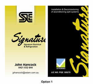 Design de Carte de Visite par CDA Solution pour Signature Electrical | Design : #431760