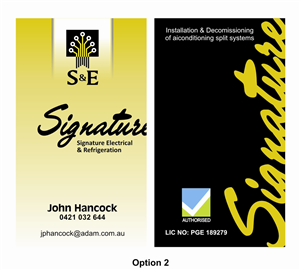 Design de Carte de Visite par CDA Solution pour Signature Electrical | Design : #431761