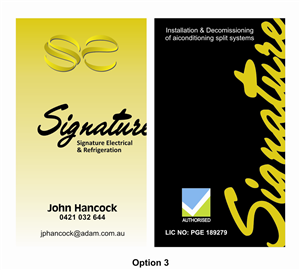 Design de Carte de Visite par CDA Solution pour Signature Electrical | Design : #431762