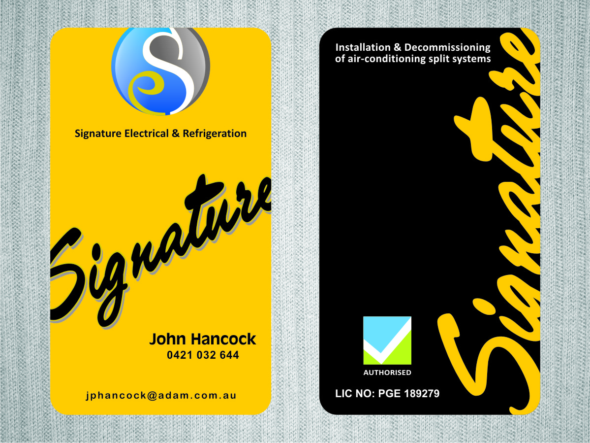 Business Card Design by CDA Solution for Signature Electrical | Design #441442