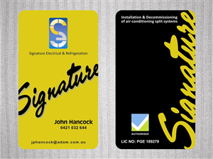Design de Carte de Visite par CDA Solution pour Signature Electrical | Design : #441450