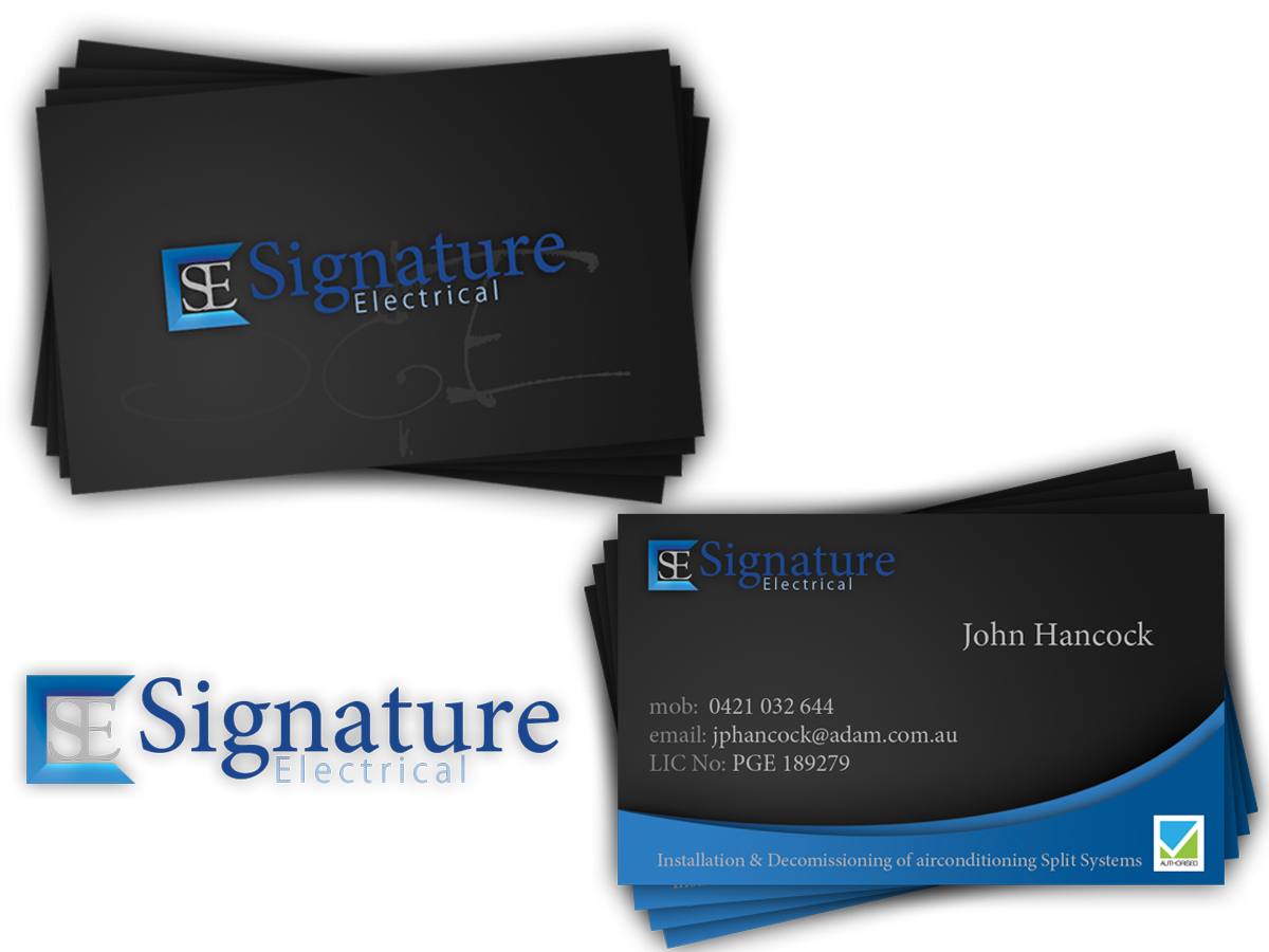 Visitenkarten-Design von Reactor Studios für Signature Electrical | Design #431485