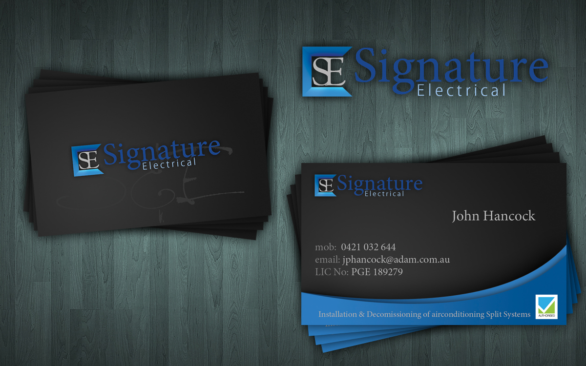 Business Card Design by Reactor Studios for Signature Electrical | Design #431494