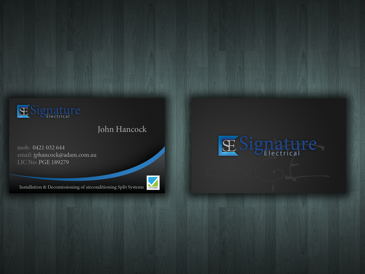 Business Card Design by Reactor Studios for Signature Electrical | Design #431870