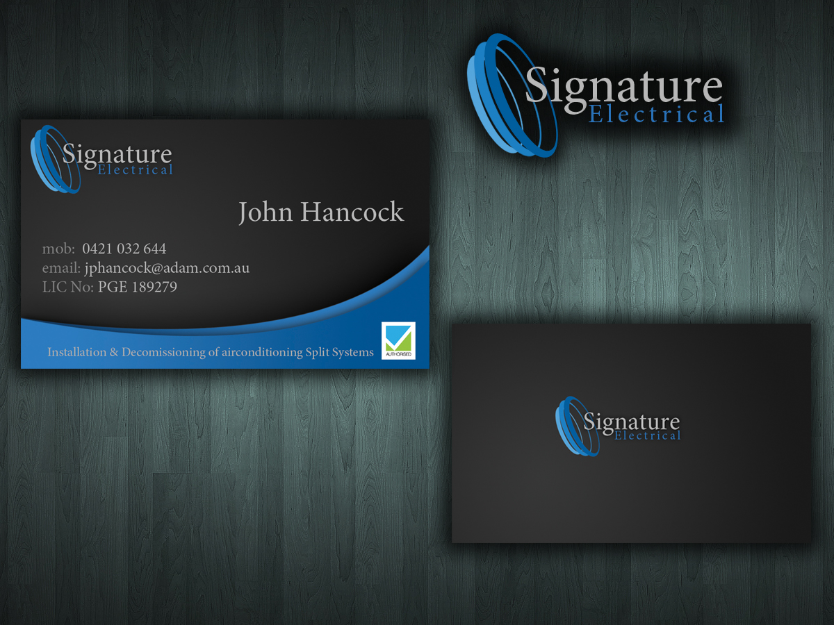 Business Card Design by Reactor Studios for Signature Electrical | Design #431878