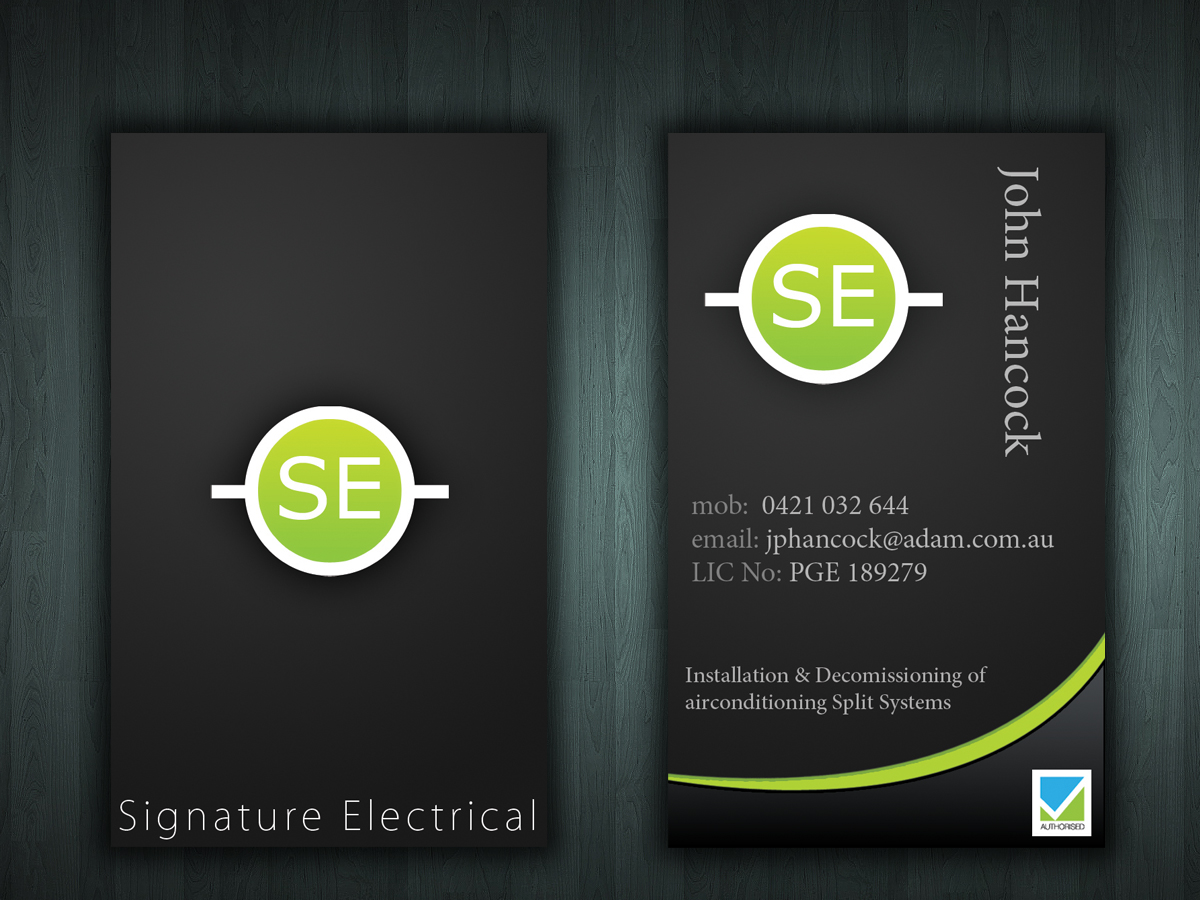 Business Card Design by Reactor Studios for Signature Electrical | Design #431884