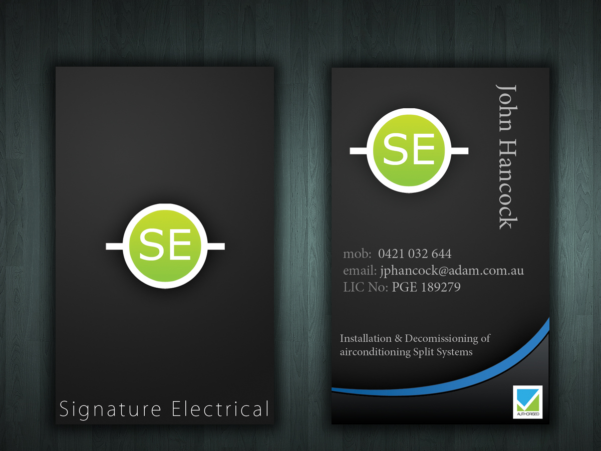 Business Card Design by Reactor Studios for Signature Electrical | Design #431889