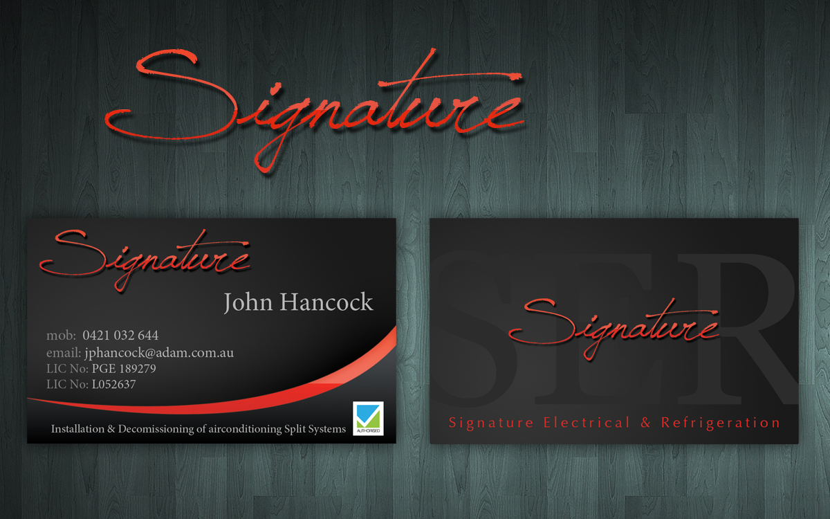 Diseño de Tarjeta de Presentación por Reactor Studios para Signature Electrical | Diseño #444300