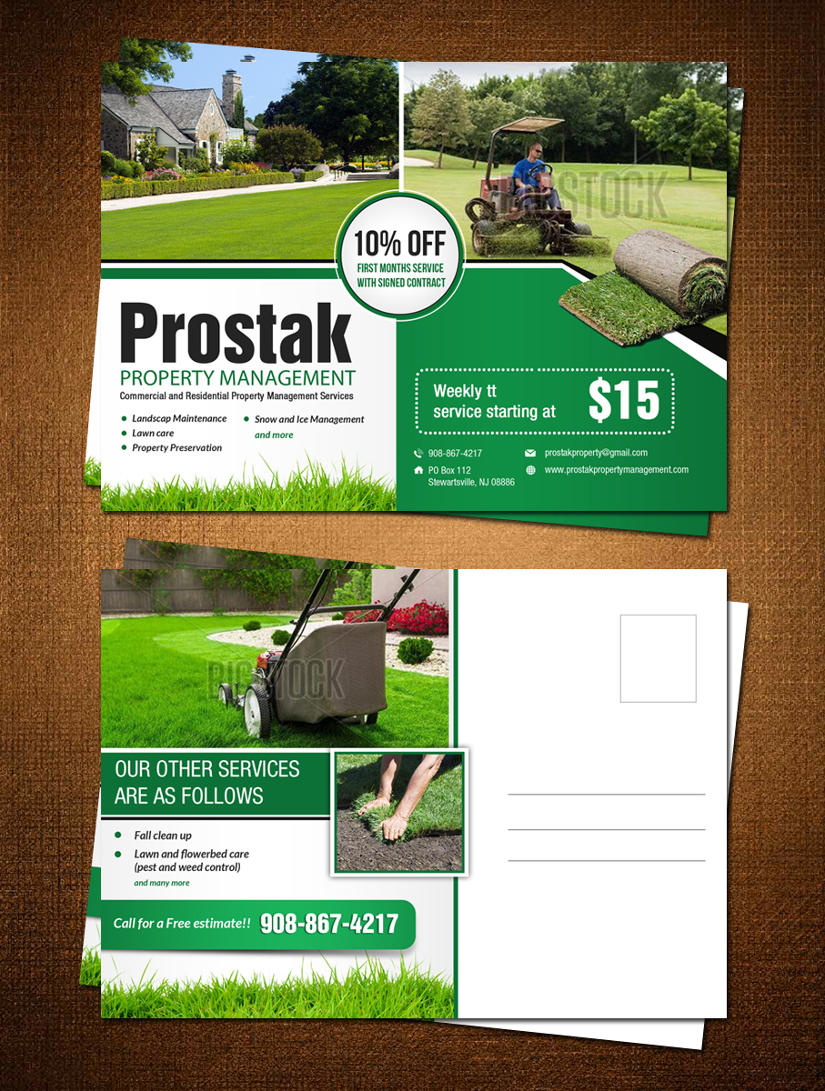Postcard Design by debdesign for www.prostakpropertymanagement.com | Design #9691788