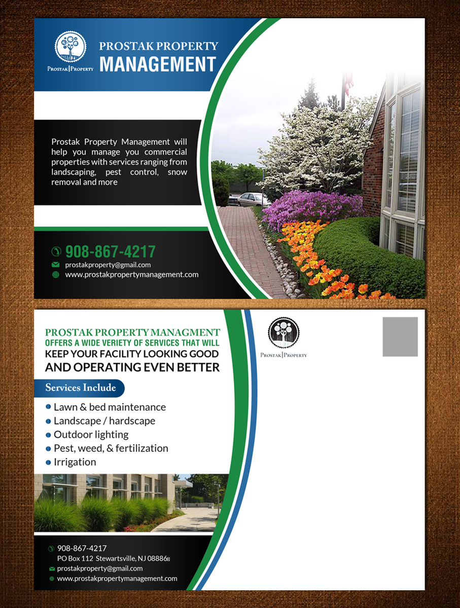 Postcard Design by creative.bugs for www.prostakpropertymanagement.com | Design #9677651