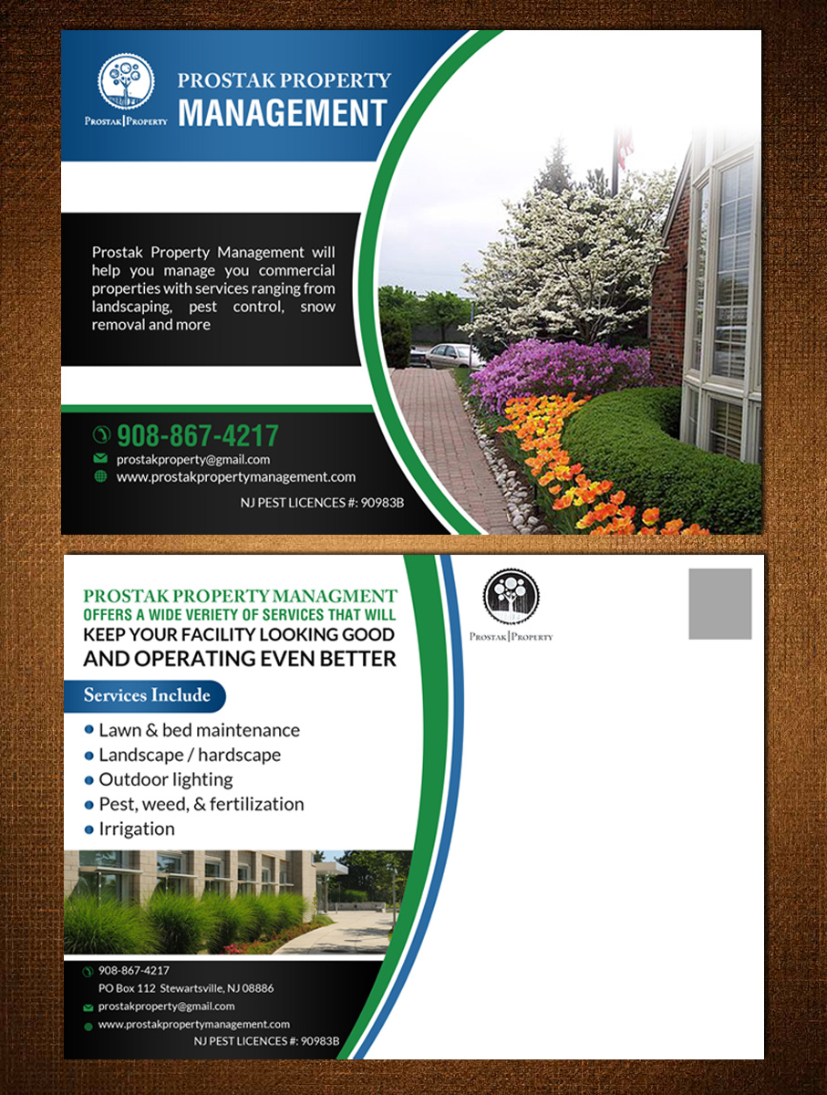 Postcard Design by creative.bugs for www.prostakpropertymanagement.com | Design #9764446