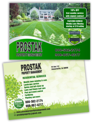 Postcard Design by citygirl17 for www.prostakpropertymanagement.com | Design #9702238