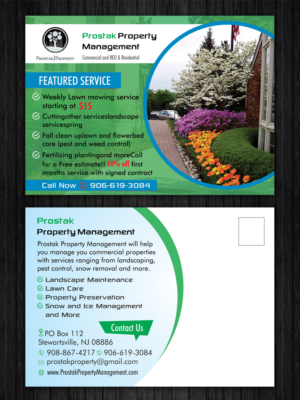 Postcard Design by ecorokerz for www.prostakpropertymanagement.com | Design #9673462