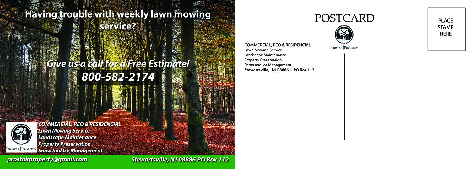 Postcard Design by mrdegrange for www.prostakpropertymanagement.com | Design #9693966