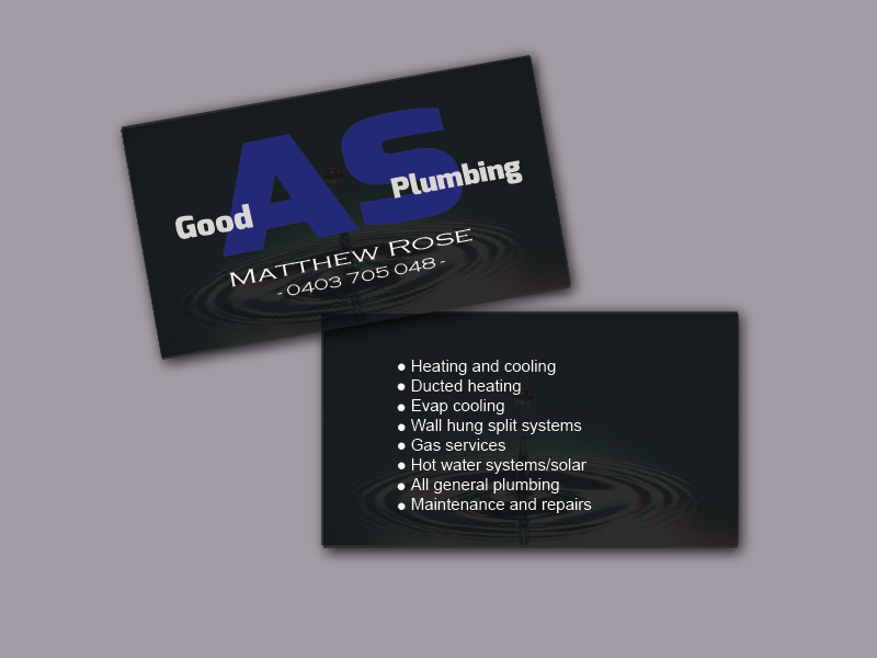 Visitenkarten-Design von AK design für Good as plumbing | Design #2102316