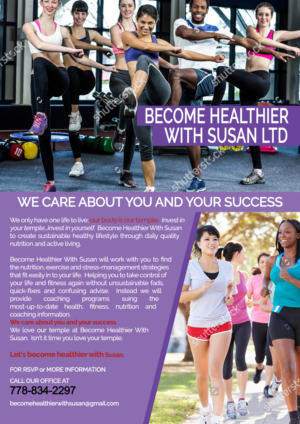 Flyer Design by leuchi for Become Healthier With Susan Ltd | Design: #9720495
