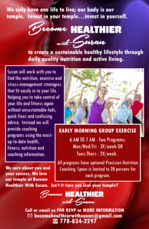 Flyer Design by citygirl17 for Become Healthier With Susan Ltd | Design: #9769776