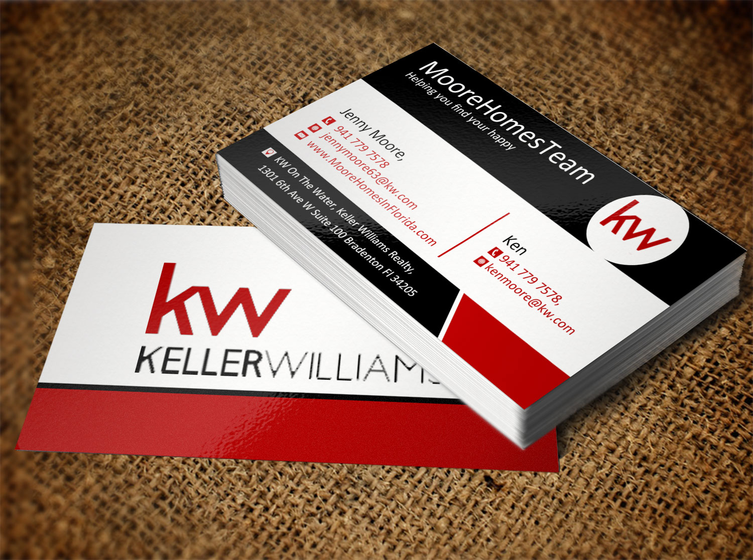 Business Card Design by Lanka Ama for MooreHomesTeam | Design #9698698