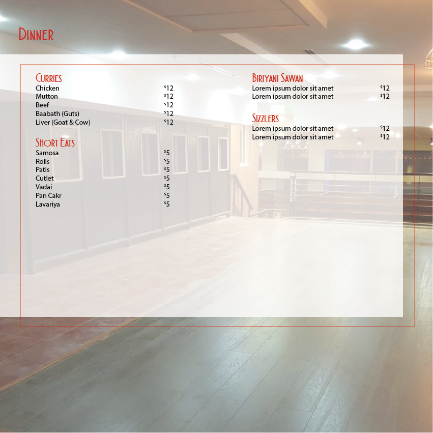 Menu Design by Ellen Exposurepdp for this project | Design #9758070