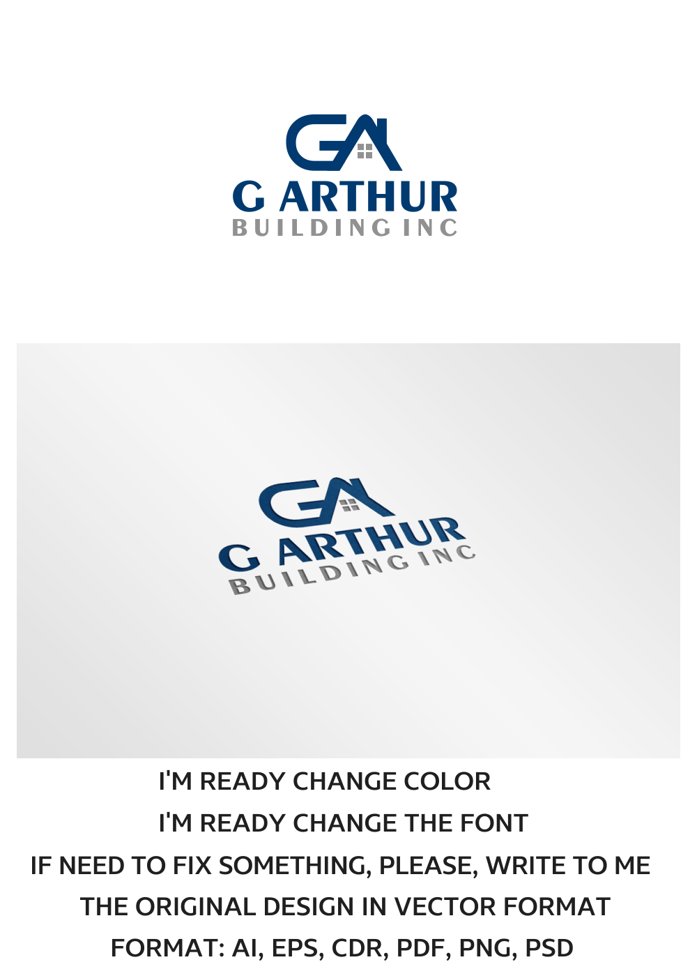 Logo Design by artsterdam for G Arthur Building Inc | Design #9718047