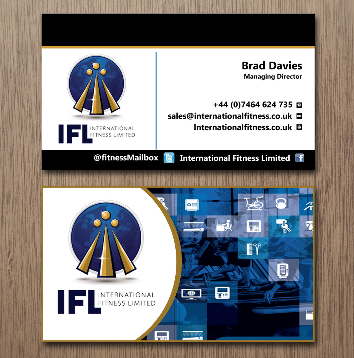 Visitenkarten-Design von Pixi Dust für International Fitness Limited | Design #9767447