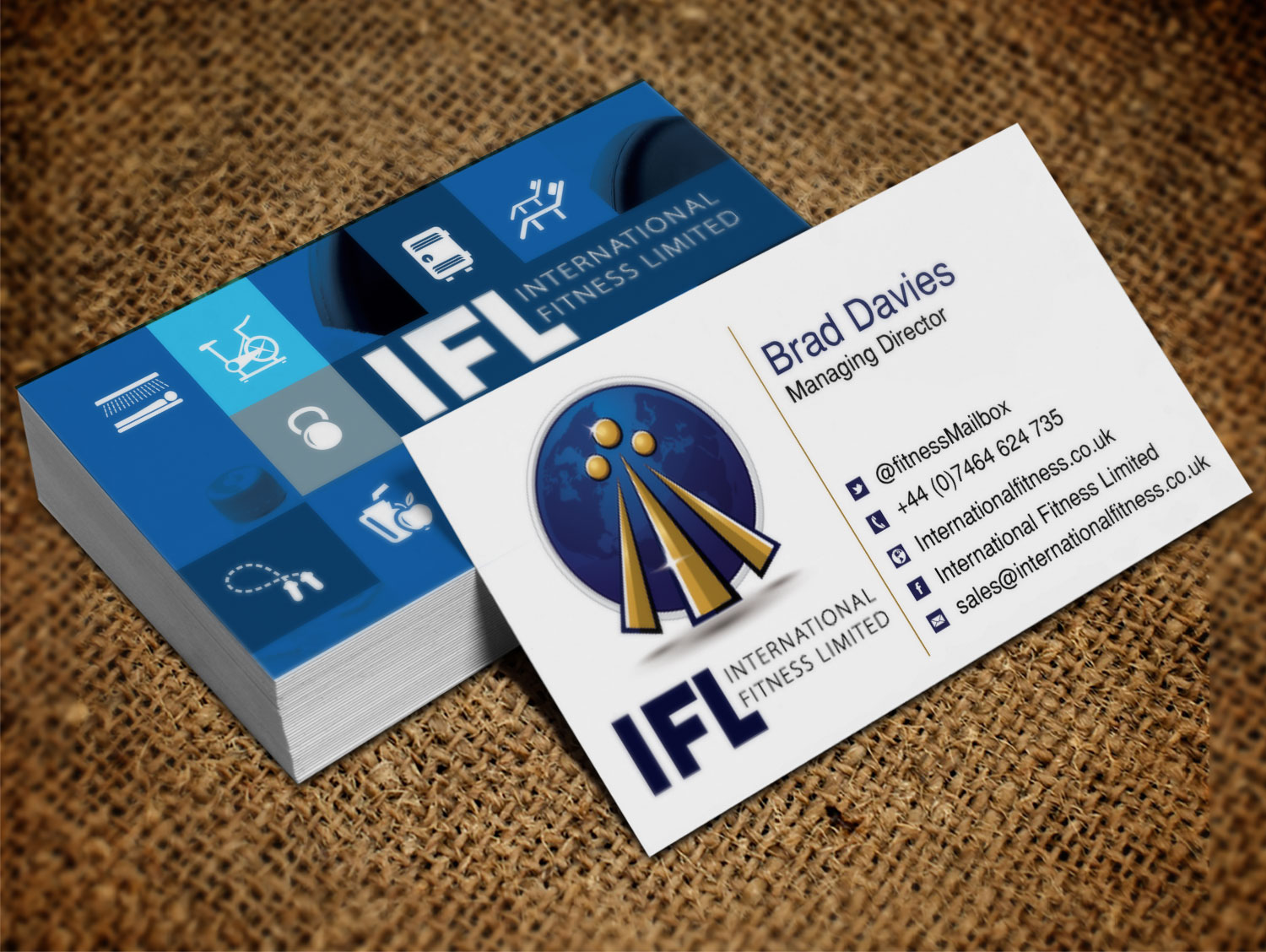 Visitenkarten-Design von Pixi Dust für International Fitness Limited | Design #9767448