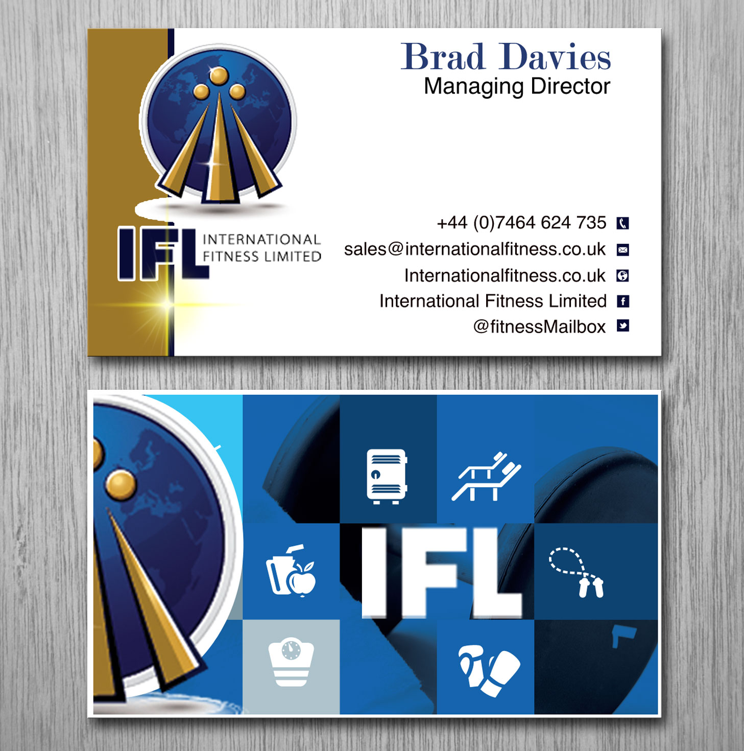 Visitenkarten-Design von Lanka Ama für International Fitness Limited | Design #9767437