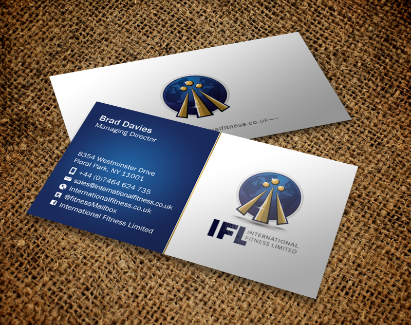 Visitenkarten-Design von Brand aid für International Fitness Limited | Design #9782694