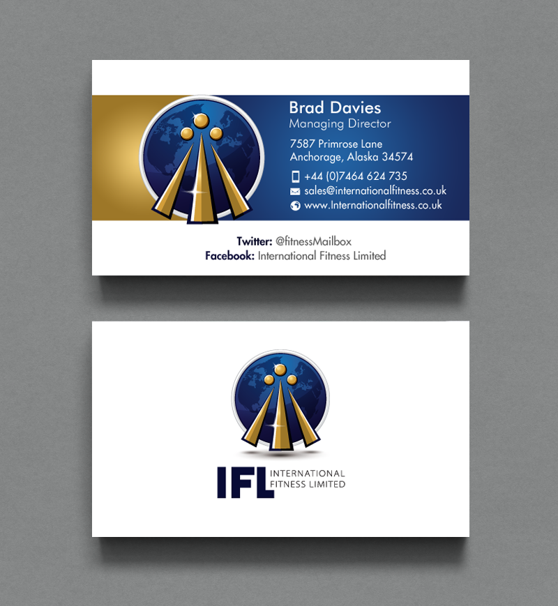 Business Card Design by chandrayaan.creative for International Fitness Limited | Design #9772400