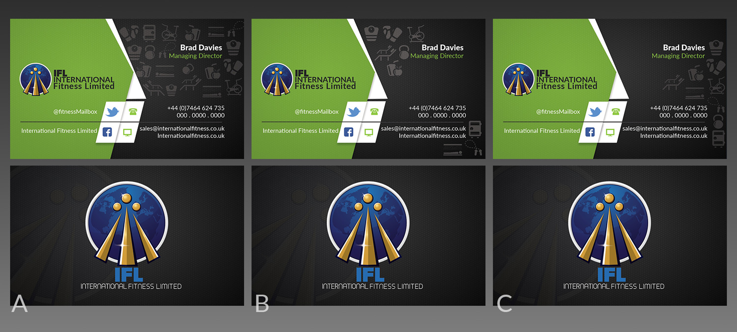 Visitenkarten-Design von gomesalla für International Fitness Limited | Design #9789266