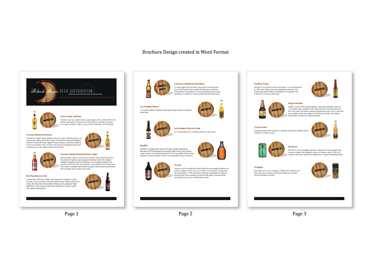 Diseño de Brochure por SP Designwork para Black Magic Beer Distribution | Diseño #2115637