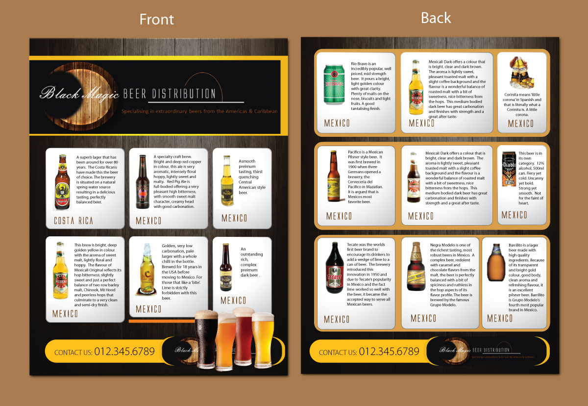 Brochure Design by meet007 for Black Magic Beer Distribution | Design #2113198
