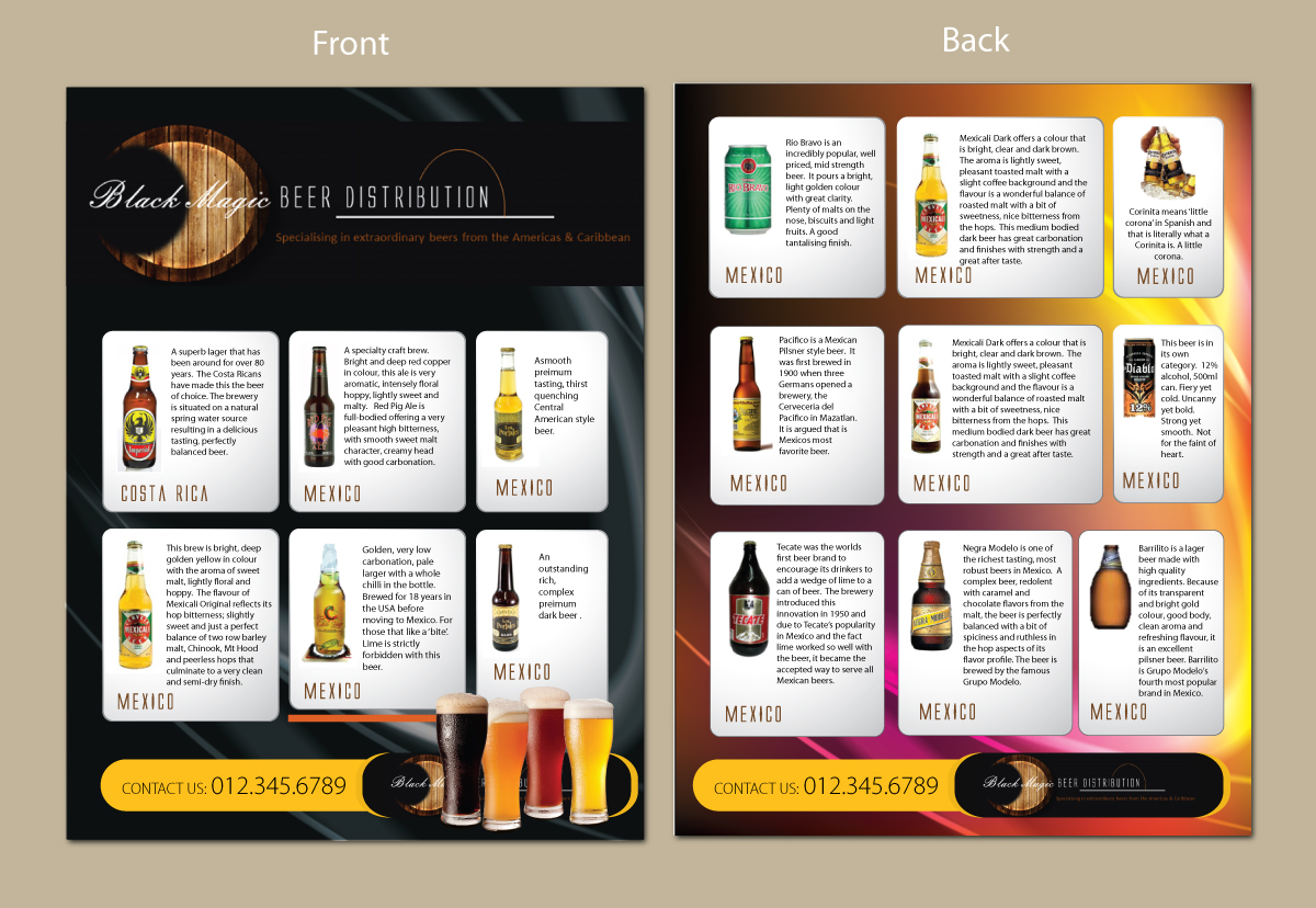 Brochure Design by meet007 for Black Magic Beer Distribution | Design #2113261